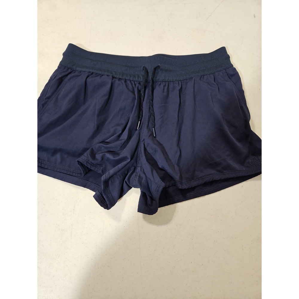 The North Face Womens XL Running Athletic Shorts Blue Pockets Drawstring(1874